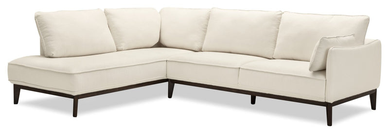 Gena 2-Piece Linen-Look Fabric Left-Facing Sectional - Cotton