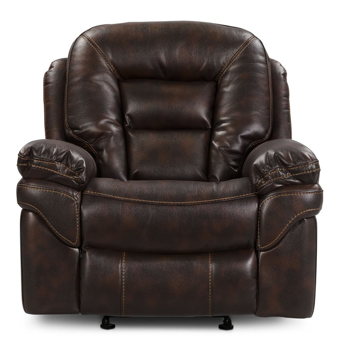 Leo Leath-Aire® Fabric Rocker Recliner - Walnut