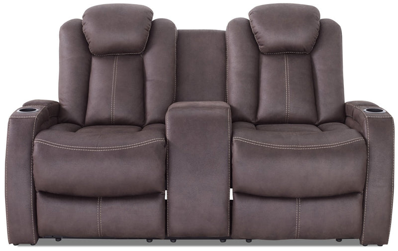 Ross Faux Suede Power Reclining Loveseat - Chocolate