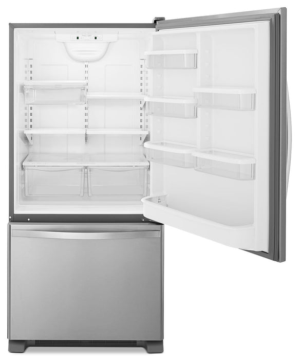 Whirlpool 19 Cu. Ft. Bottom-Mount Refrigerator – Stainless Steel