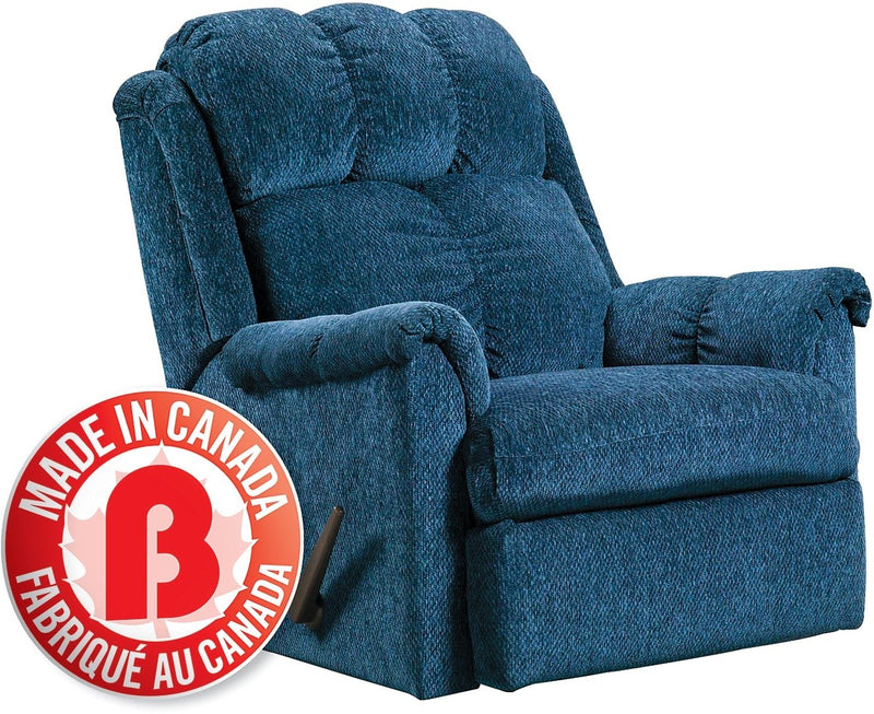 Navy Chenille Rocker Recliner