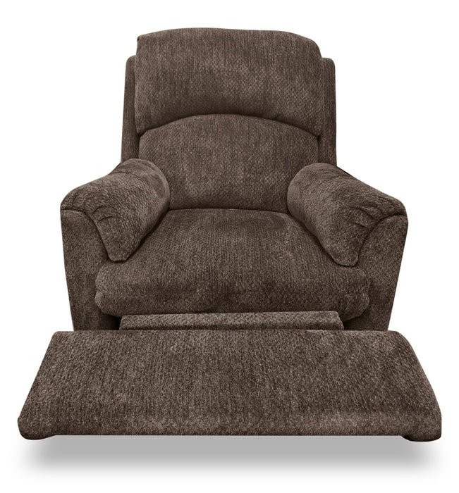 Baron Chenille Glider Recliner - Brown
