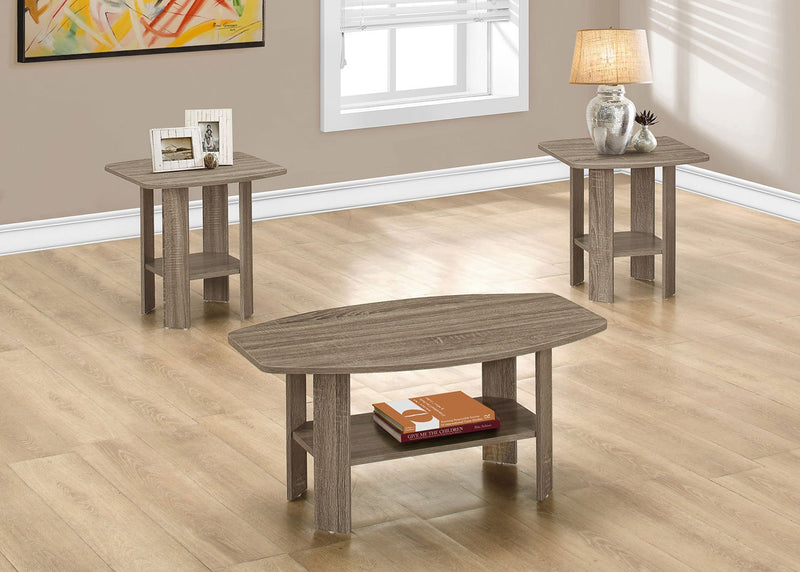 Rosario 3-Piece Coffee and Two End Tables Package - Dark Taupe