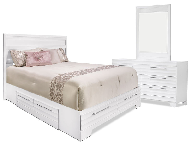 Olivia 5-Piece Queen Storage Bedroom Package - White