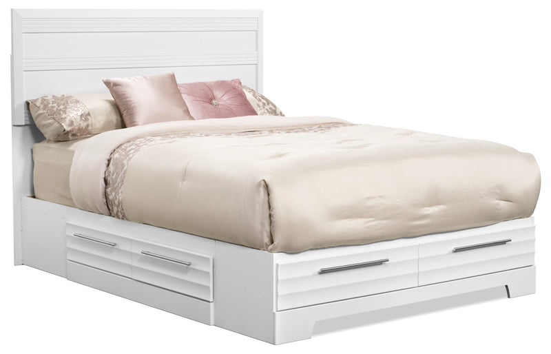 Olivia Queen Storage Bed - White