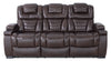Hugo Genuine Leather Power Reclining Sofa - Brown