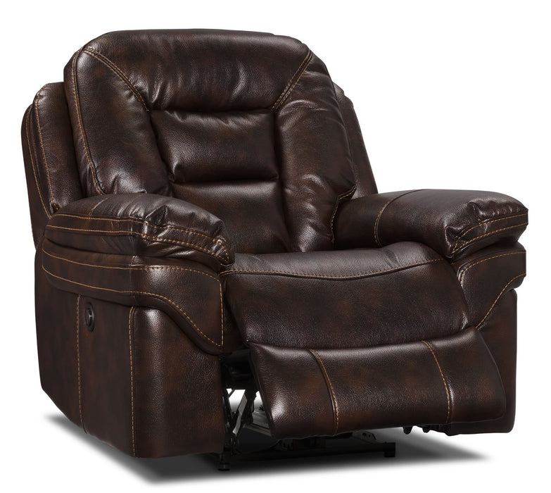 Leo Leath-Aire® Fabric Power Recliner - Walnut