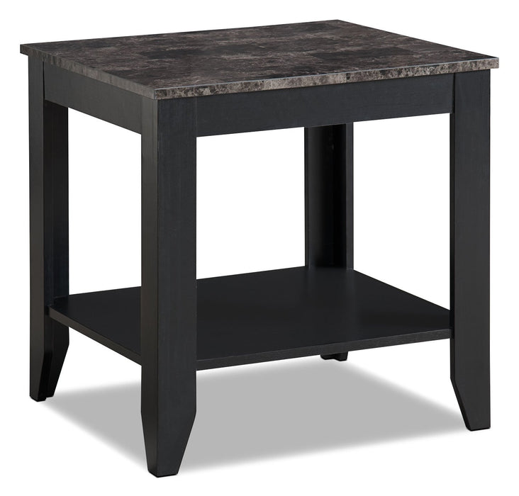 Roma 3-Piece Coffee and Two End Tables Package - Black