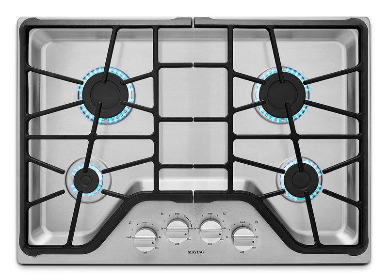Maytag 30\" 4-Burner Gas Cooktop – Stainless Steel