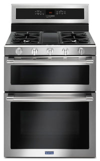 Maytag 6 Cu. Ft. Gas Range with Self-Clean and Double Oven - Fingerprint Resistant Stainless Steel -… 