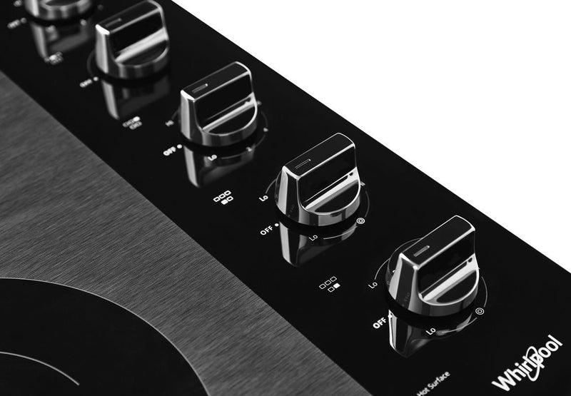 Whirlpool 30\" Electric Ceramic Glass Cooktop with Two Dual Radiant Elements - WCE77US0HB