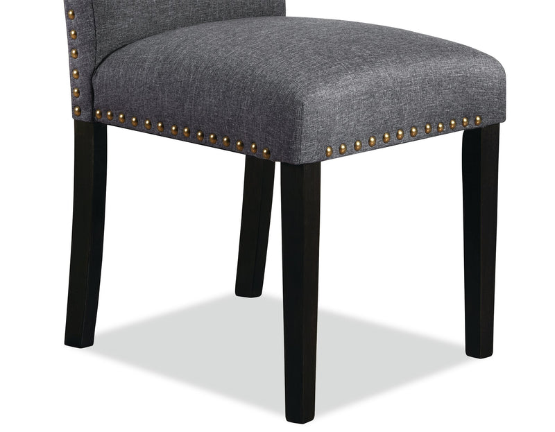 York Studded Dining Chair - Grey