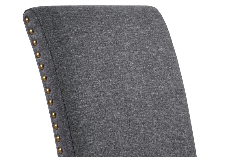 York Studded Dining Chair - Grey