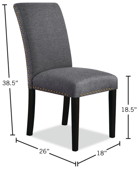 York Studded Dining Chair - Grey