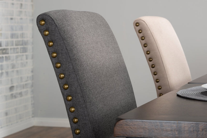 York Studded Dining Chair - Grey