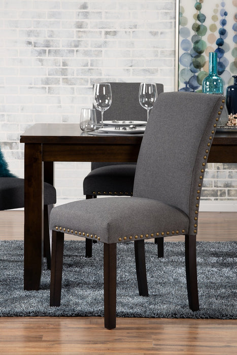 York Studded Dining Chair - Grey